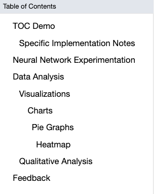 Table of Contents